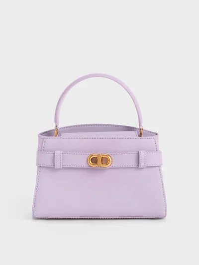 Buckle Top Handle Bag