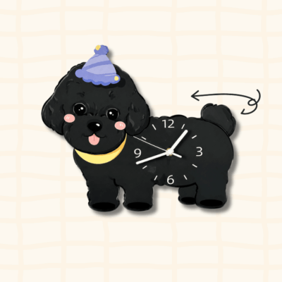How the black poodle clock tail wags - silent pendulum swing mechanism