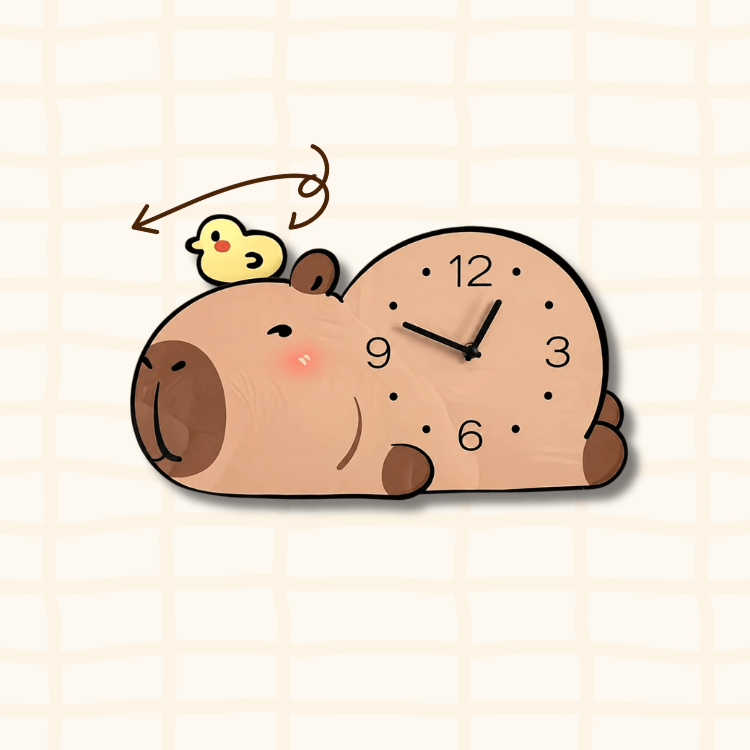 How the duck on the capybara clock swings - playful pendulum mechanism