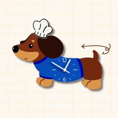 How the dachshund clock tail swings like a silent pendulum - mechanism illustration