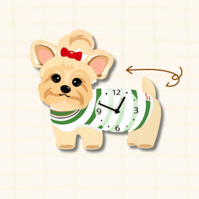 How a dog wall clock wags its tail - the moving tail swings like a silent pendulum mechanism