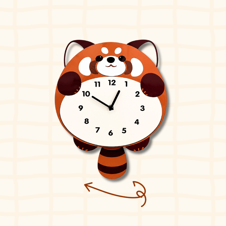 How the red panda clock bushy tail wags - silent pendulum mechanism