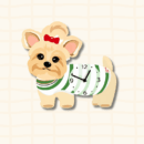 Yorkshire Terrier wagging tail wall clock with red bow - cute dog-shaped novelty timepiece for home decor